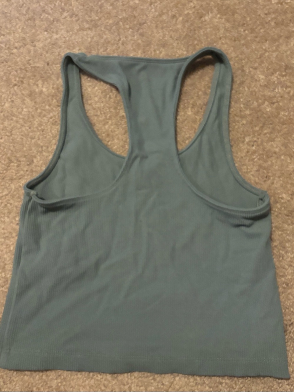 Abercrombie & Fitch Ribbed Racerback Tank - Slate Green - Picture 2 of 3